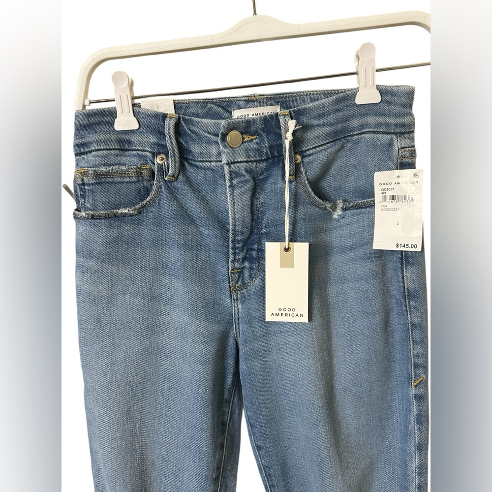 NWT Good American Good Classic Distressed Denim Jeans - Picture 5 of 11